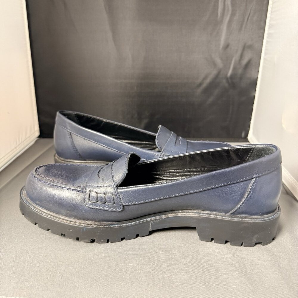 GIROTTI Women's Blue Loafers Made in ITALY 38 EU 7.5 US $235 MSRP - Picture 2 of 5